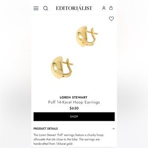 Rare Loren Stewart Gold Earrings